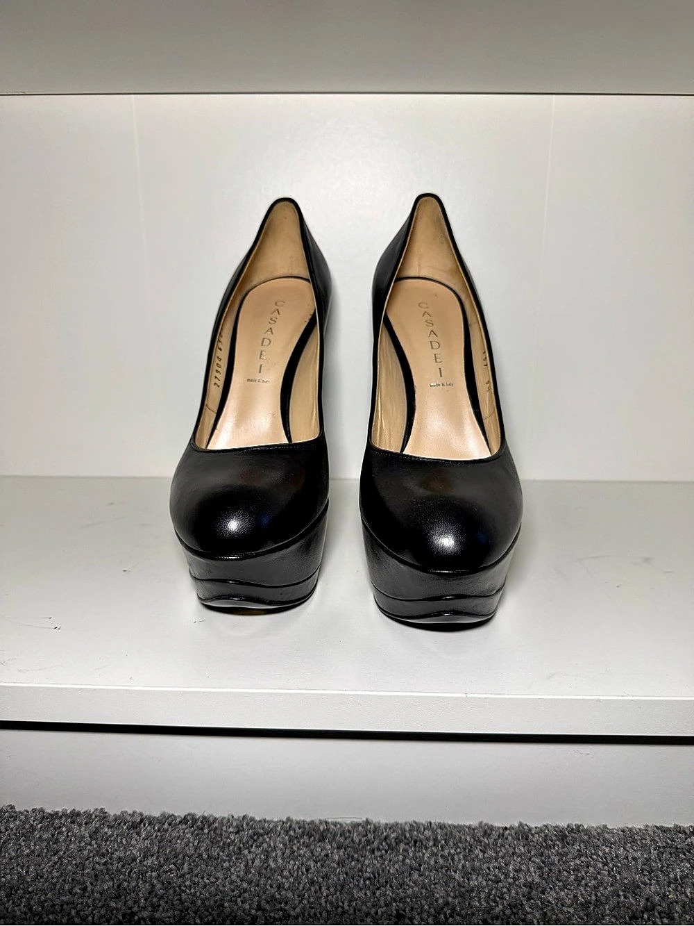 Casadei Black Platform Heels